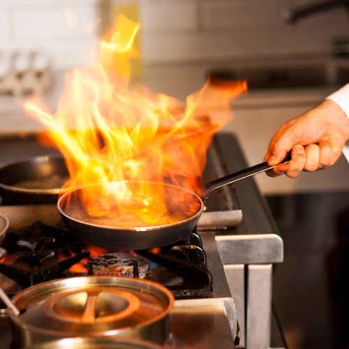 Cooking answer: FLAMBE