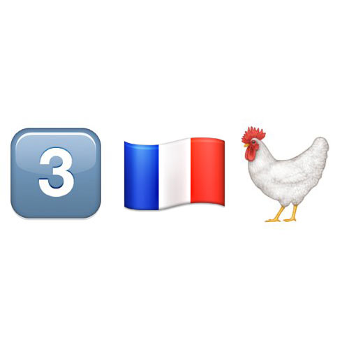 Christmas Emoji answer: 3 FRENCH HENS