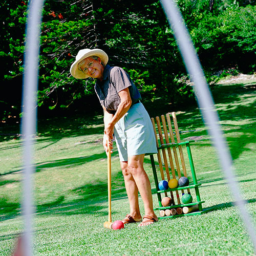 Q is in... answer: CROQUET